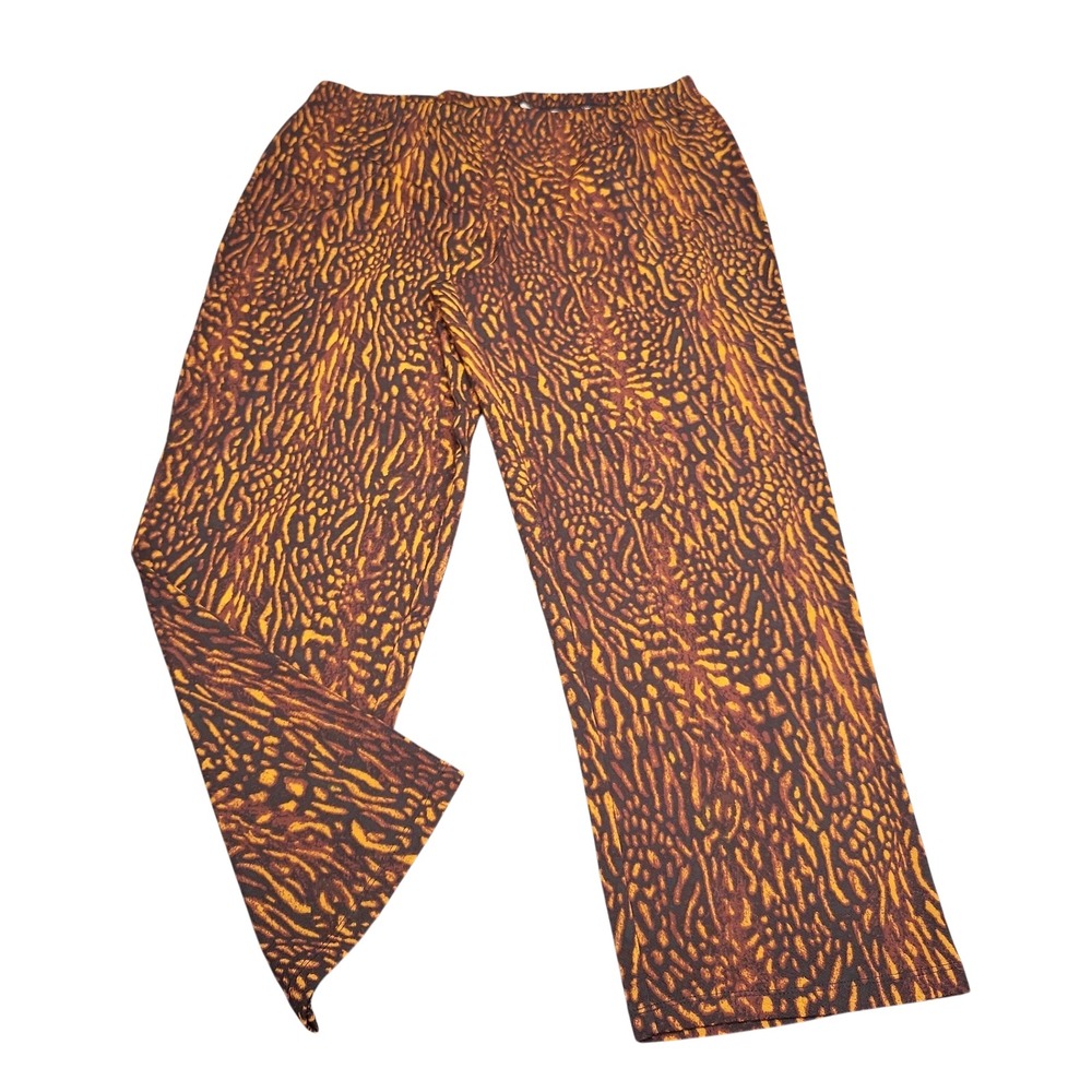 Bob Mackie Womens Printed Straight Leg Pull On Pants Size X-Large